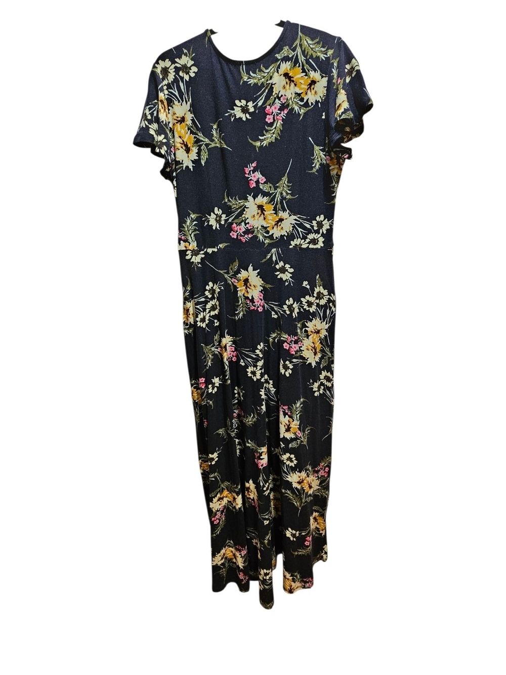 Lily Morgan Floral Faux Wrap High-Low Maxi Dress Size M - Picture 3 of 8